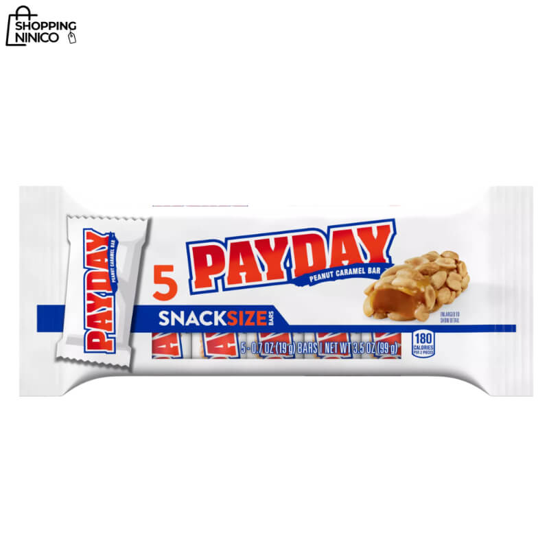 PAYDAY Peanut and Caramel Snack Size Candy Bars, 3.5 oz, 5 pack