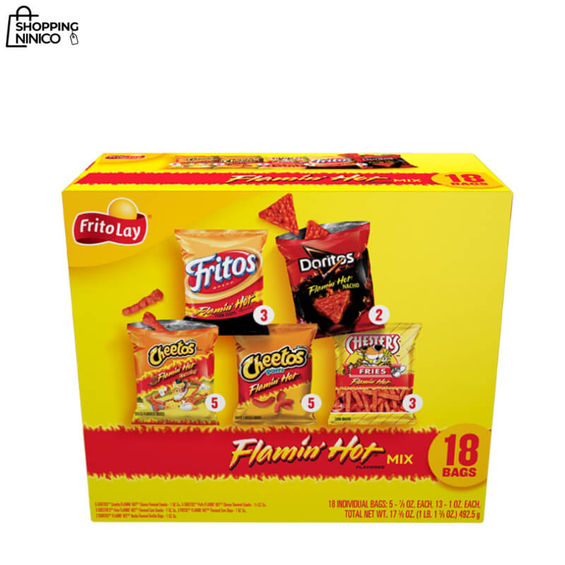 Combo Surtido Frito-Lay® Flamin' Hot - Paquete de Snacks Picantes (18 Bolsas)