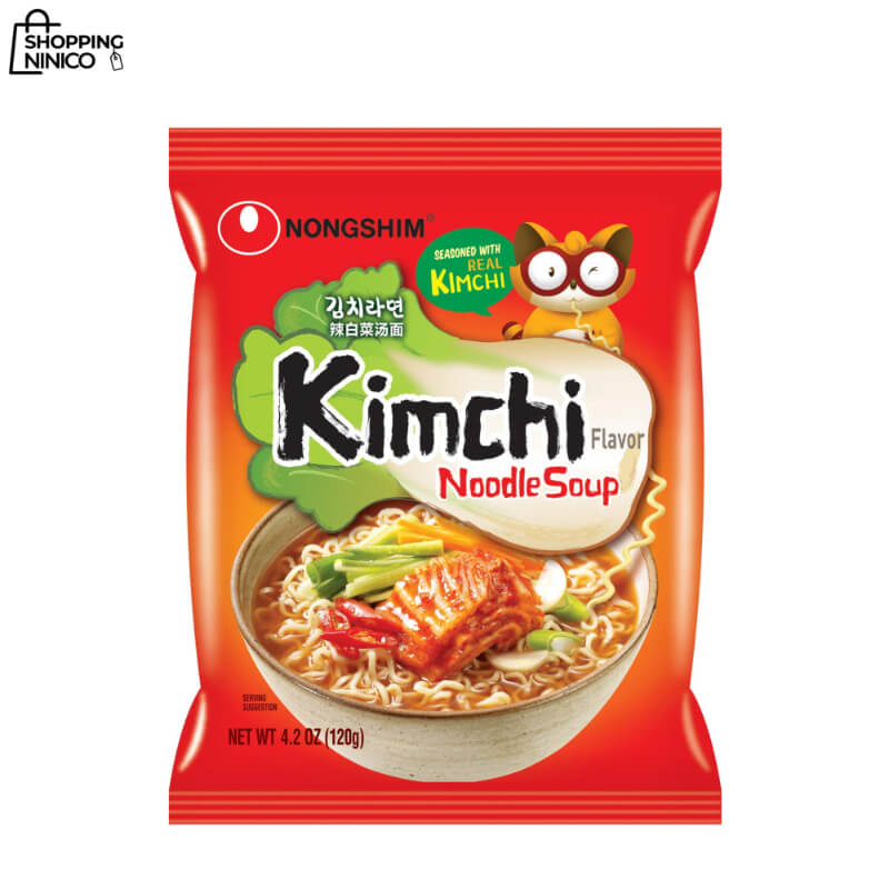 Nongshim Sopa de Fideos Kimchi Ramen Instantánea - Sabor Auténtico Coreano - 120g