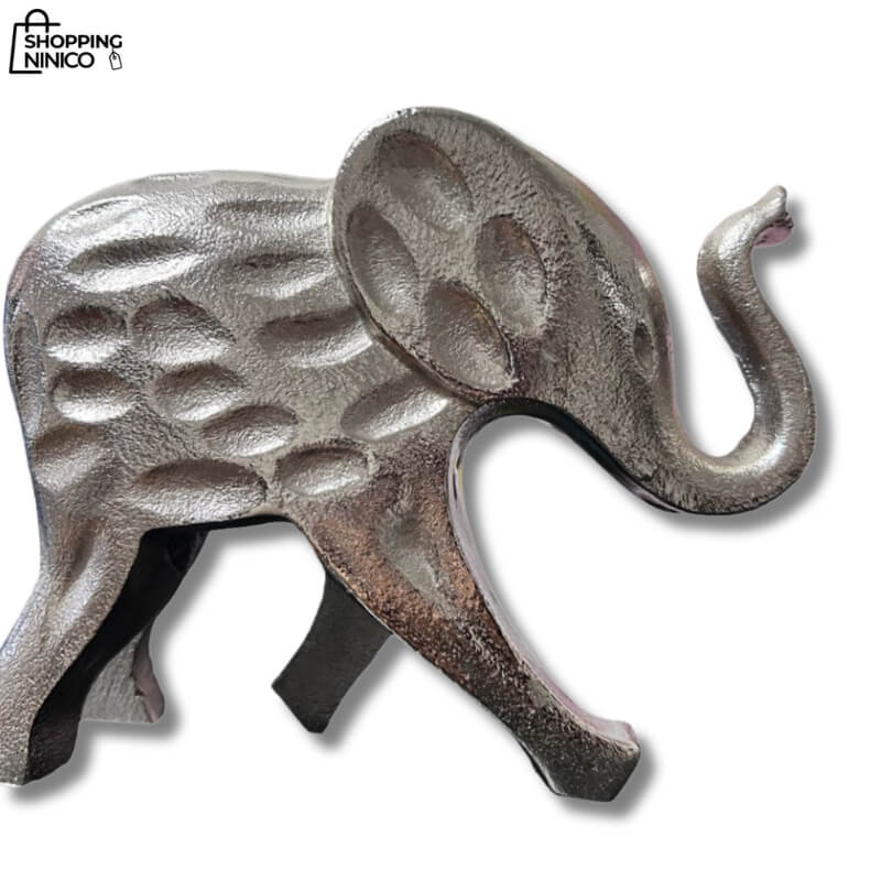 Escultura Decorativa de Elefante en Aluminio Elegante