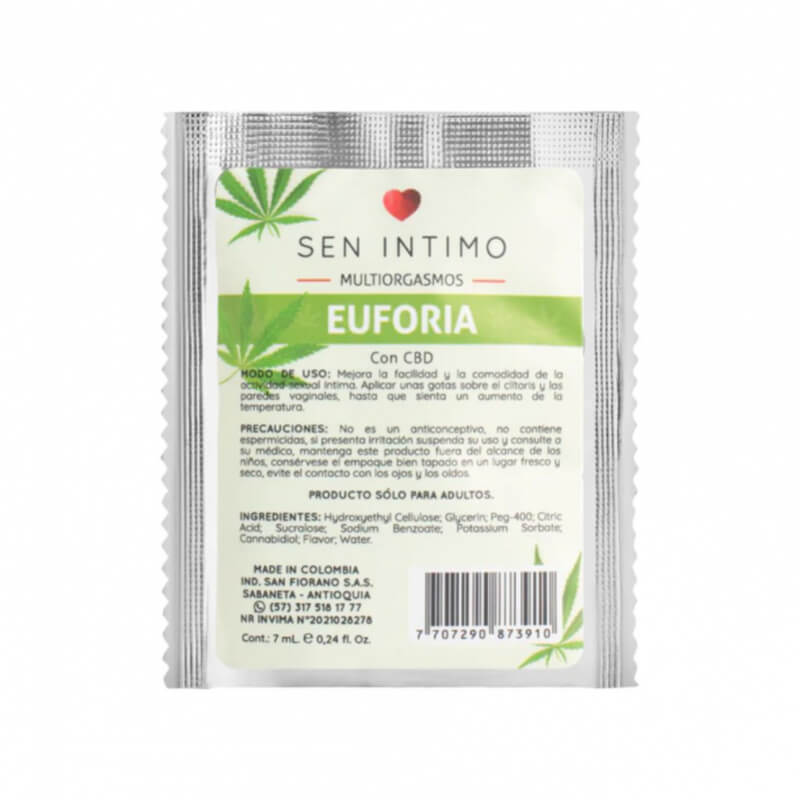 Lubricante Multiorgasmos Euforia Con Cannabis Desensibilizador Sen Intimo 7ml