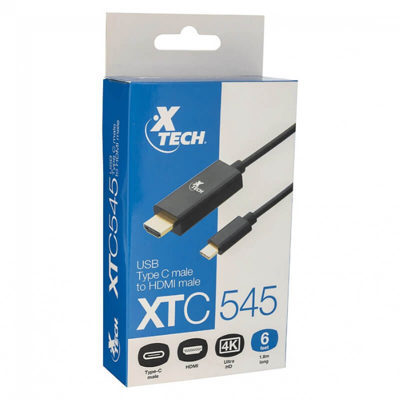ADAPTADOR XTECH XTC-545 USB TIPO C MACHO A HDMI HEMBRA