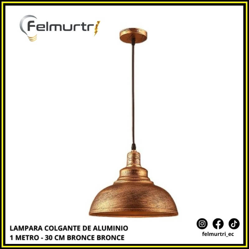 LAMPARA COLGANTE DE ALUMINIO BRONCE/BRONCE