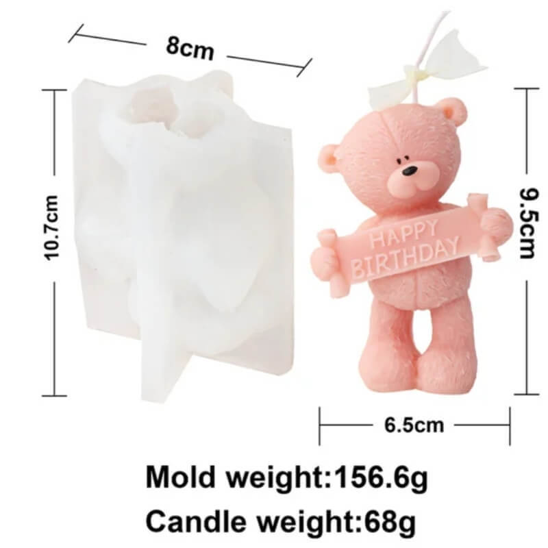 molde de OSO HAPPY BIRTHDAY