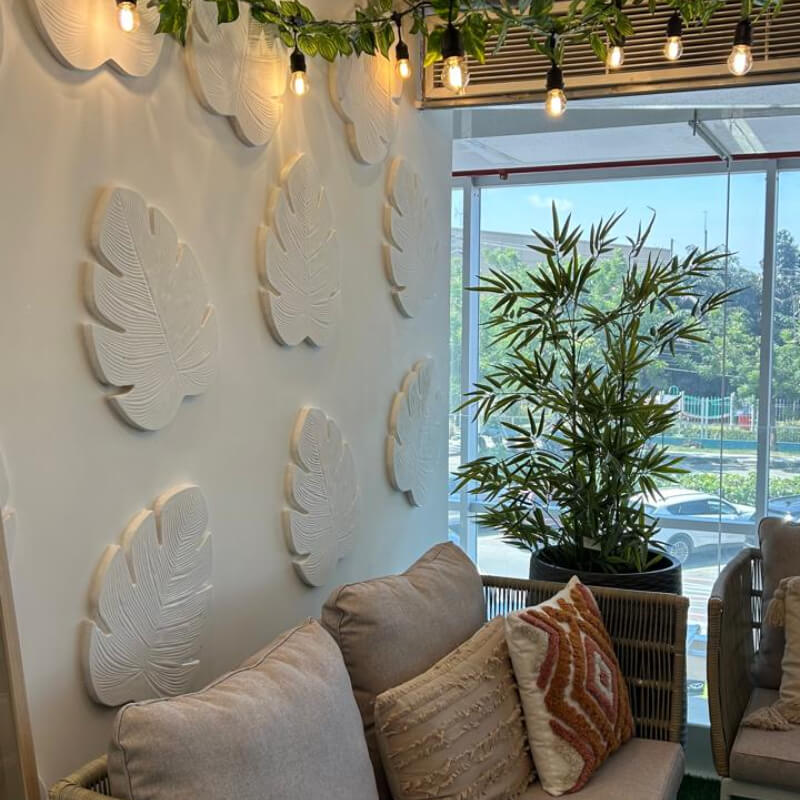 HOJA MONSTERA 1 - Piedra Decorativa 3D para revestimiento de pared interior