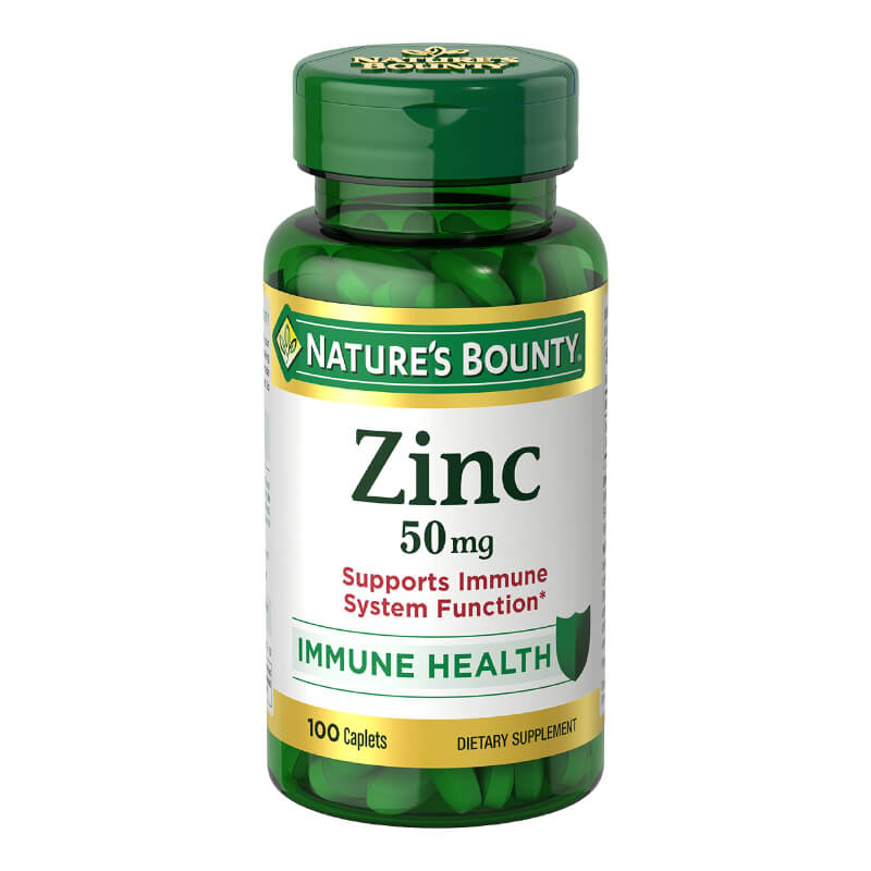 Nature's Bounty Zinc, apoyo inmunológico, 50 mg, comprimidos, 100 unidades