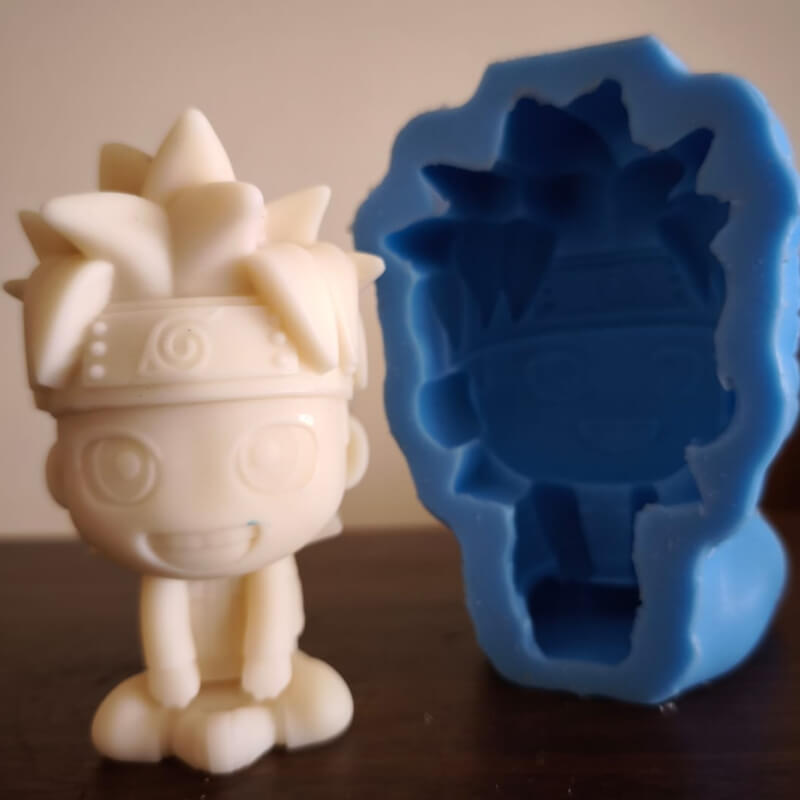 Molde de silicona con diseño de Naruto para uso en chocolate, velas, pastelería, resina, cemento.