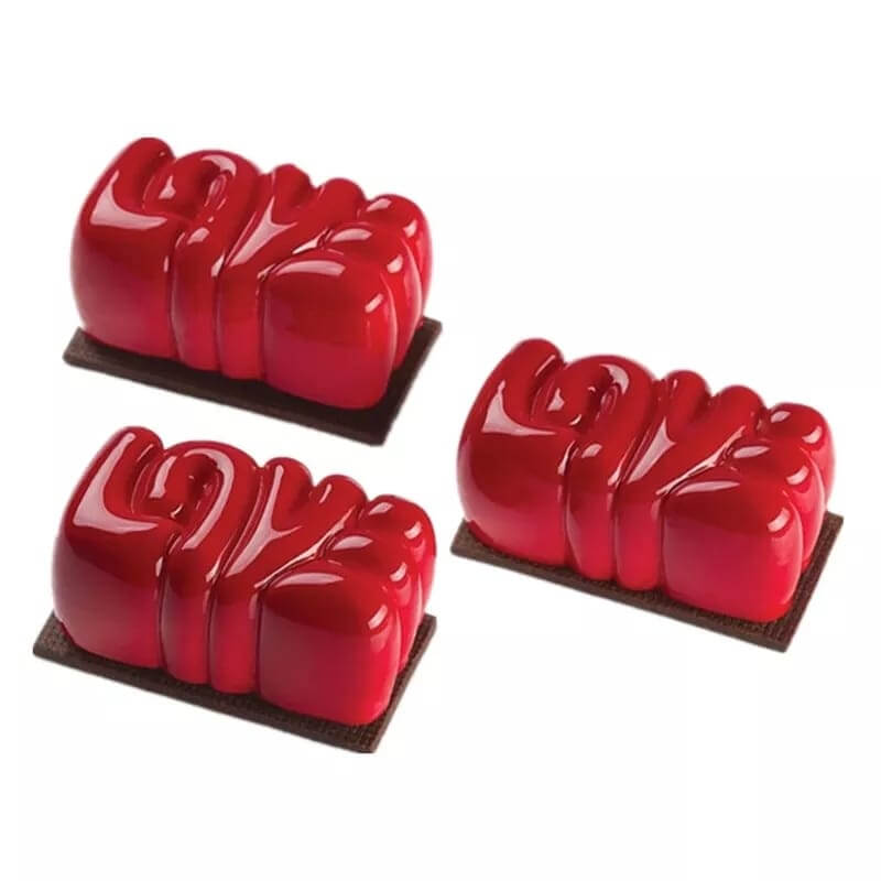 Molde de silicona con diseño LOVE x 6 para uso en resina, chocolate, vela, jabón, pastelería.