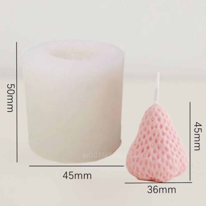 Molde de silicona con diseño FRUTILLA LARGE 3D, para uso en Velas, Jabones, porcelana fría.