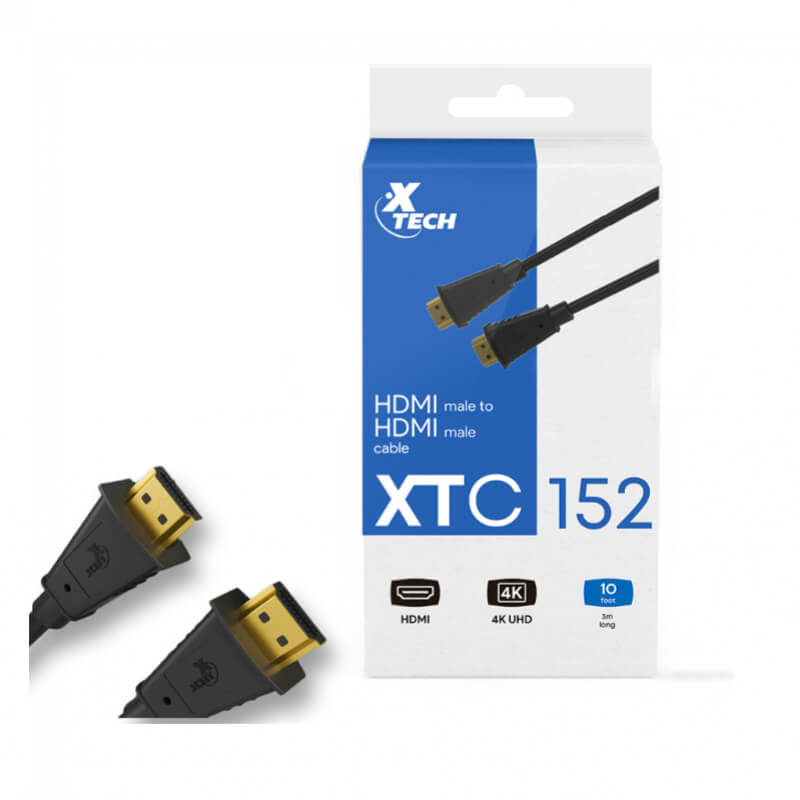 ADAPTADOR XTECH 10FT HDMI MALE TO HDMI MALE CABLE XTC152