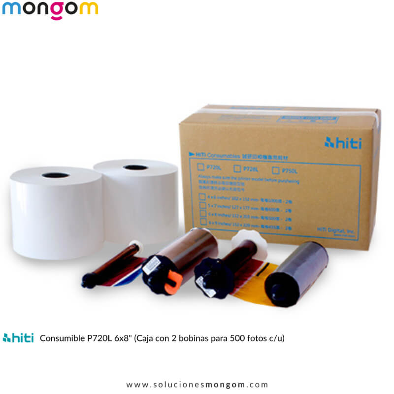 Kit de Consumibles HiTi P720L 6x8 – 1000 Impresiones Premium en Colores Vívidos