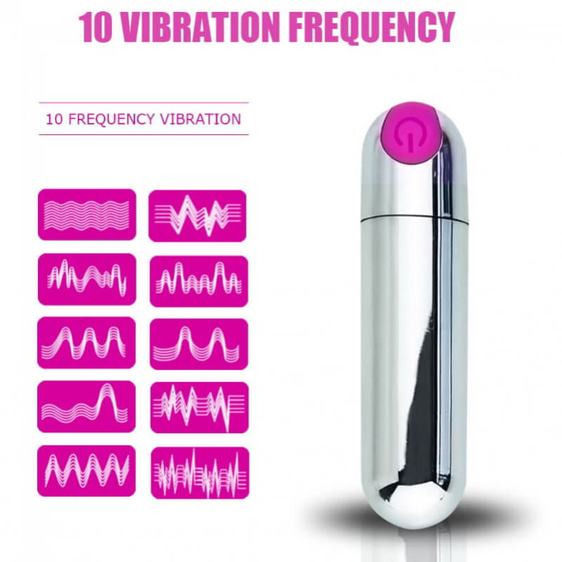 Bala vibradora recargable 10 tipos de vibración con carga USB