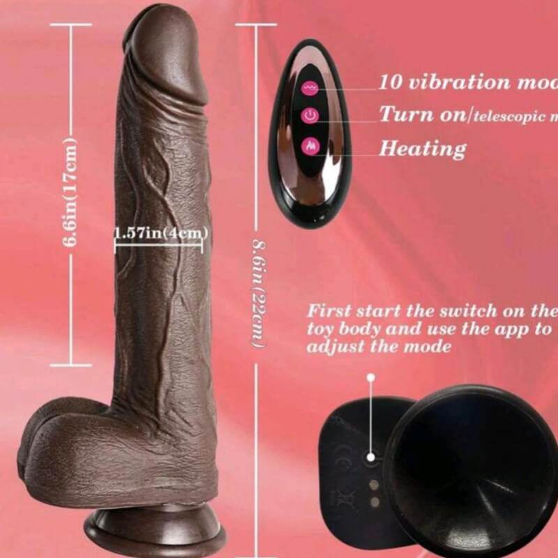 VIBRADOR REALISTA CON VENAS CONSOLADOR 22CM VIBRADOR NEGRO 