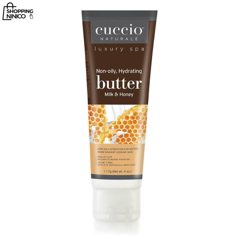 Cuccio Naturale Butter Blends de Leche y Miel 113 g - Crema Ultra-Hidratante y Reparadora para Piel Seca con Ácido Hialurónico