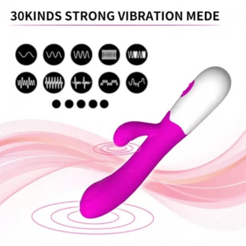 VIBRADOR RABBIT CON ESTIMULADOR DE CLITORIS 30 TIPOS DE VIBRACIÓN PUNTO G