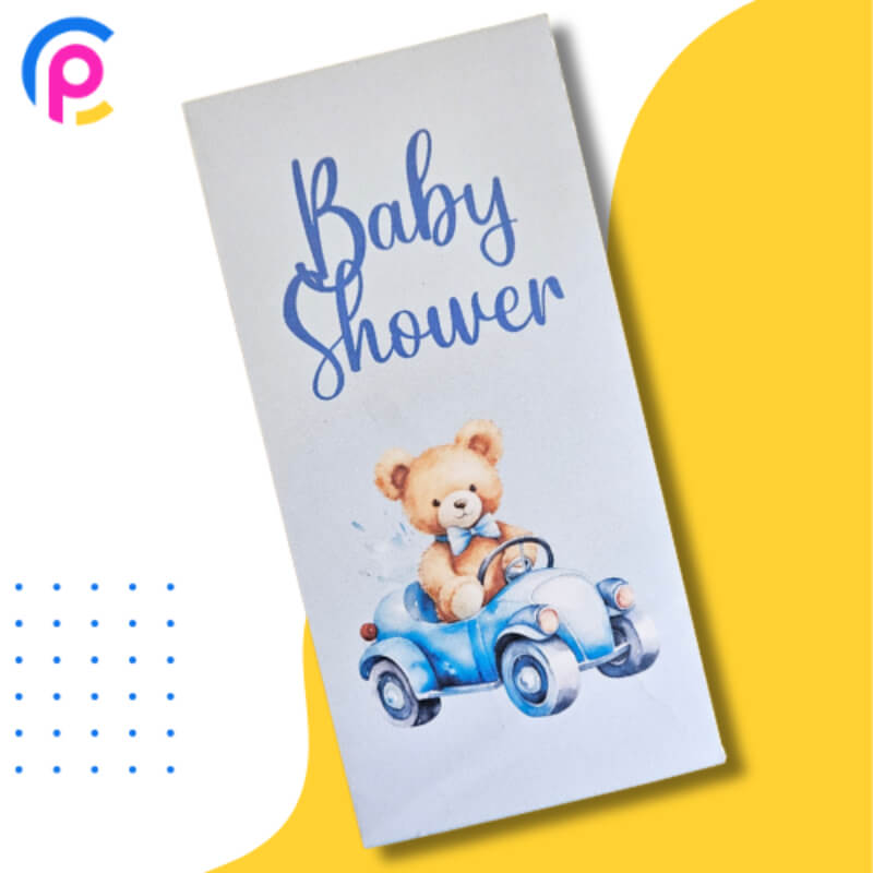 Sobre de cuota para Baby Shower – Personalizables, opalina 120gr / Ideal para regalos monetarios, diseño Niño o Mom to be