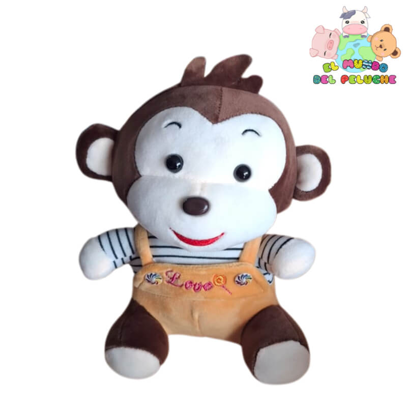 Chango de Peluche | Overol Varios Colores | 12 cm x 18 cm | El Mundo del Peluche