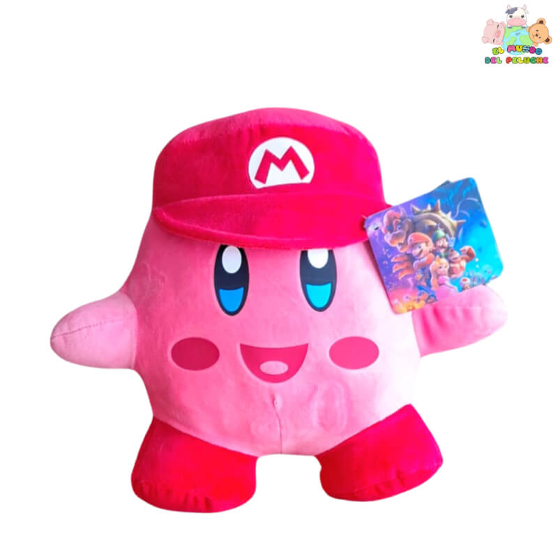 Kirby #2 Peluche – Personaje de Videojuegos con Gorra Roja y Verde | 30 cm | El Mundo del Peluche