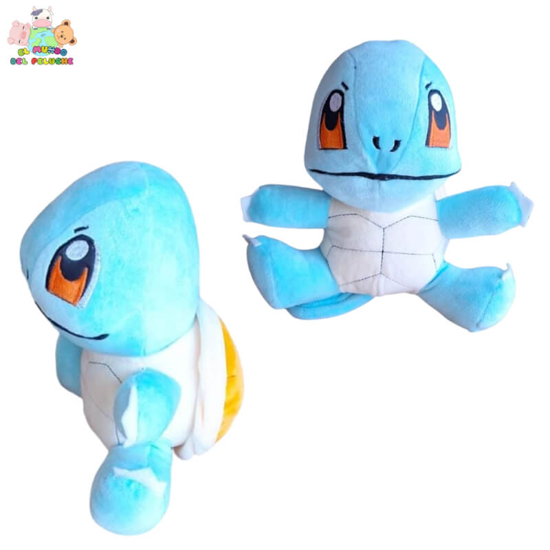 Squirtle #1 Peluche – Inspirado en Pokémon, Color Azul con Concha Verde, 21cm – El Mundo del Peluche