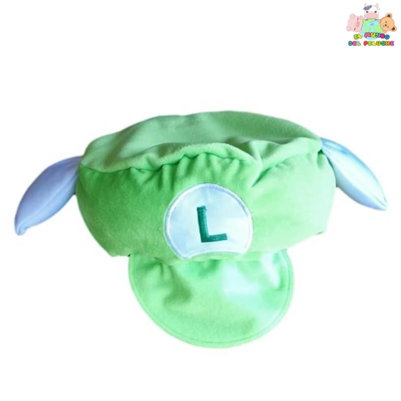 Gorra de Luigi – Inspirada en Mario Bros, Color Verde con Alas Blancas, 10cm de Altura – El Mundo del Peluche