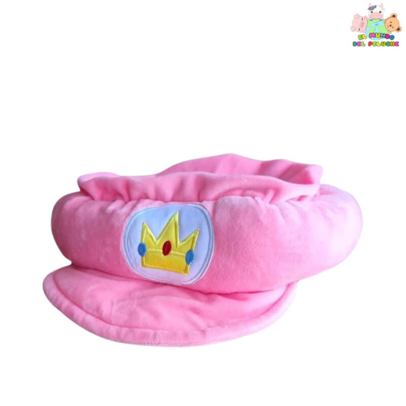 Gorra Princesa Peach - Mario Bros, Rosa con Inicial, 25cm - El Mundo del Peluche