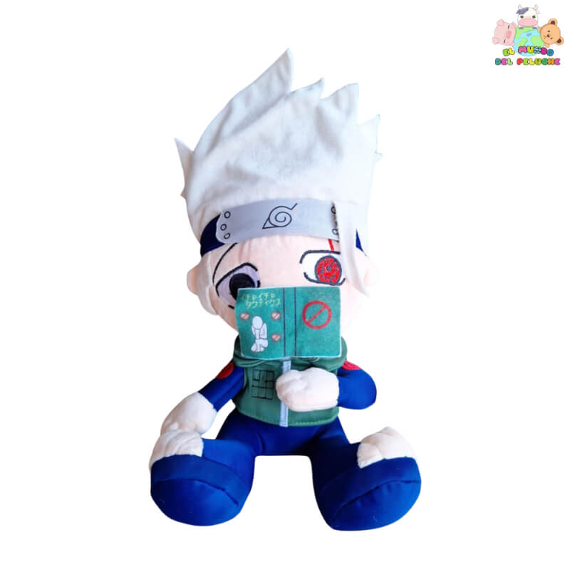 Peluche de Kakashi, Personaje de Anime - Verde y Azul con Cinta - 28 cm - El Mundo del Peluche