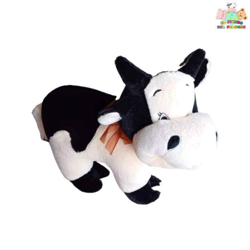 Peluche Vaca Mary Grande - Animal de Granja con Moño Colorido | El Mundo del Peluche