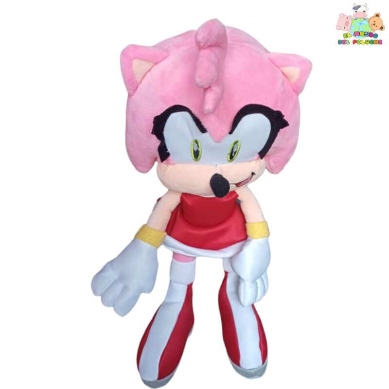 Peluche Amy #1 - Inspirado en Amy Rose de Sonic | 34 cm de Altura | El Mundo del Peluche Querétaro