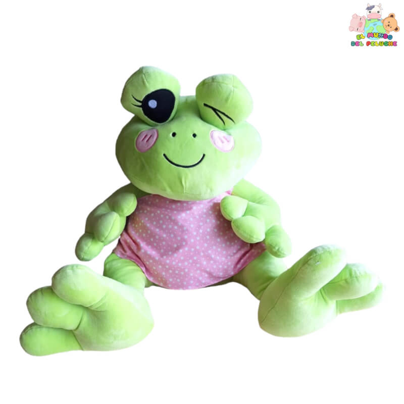 Peluche de Rana Sofi - 40 cm | Verde y Coqueta | El Mundo del Peluche