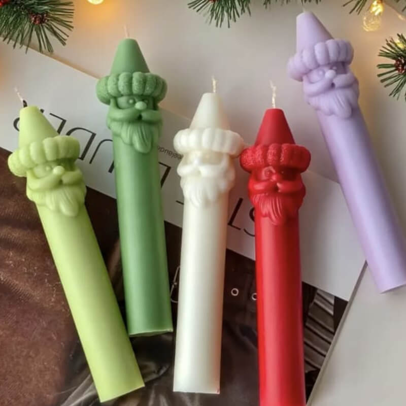 Molde de silicona de Cabeza de papa Noel para uso en velas, resina, cemento, chocolate