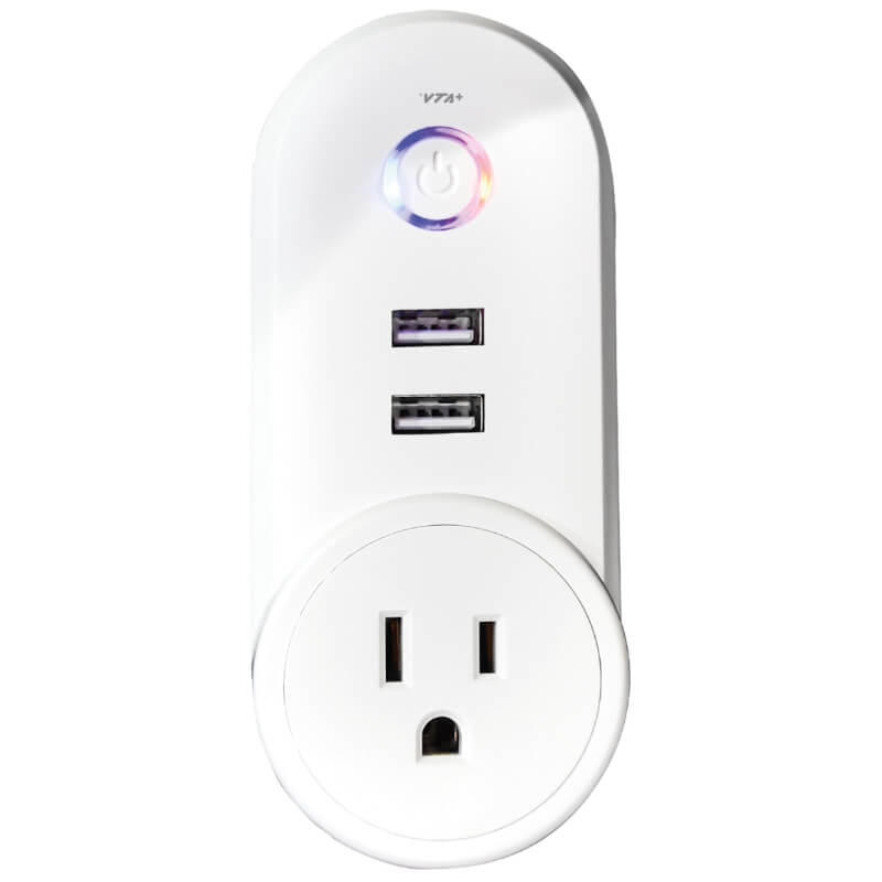 TOMACORRIENTE UNA TOMA SENCILLA SMART WIFI VTA 2 PUERTOS USB