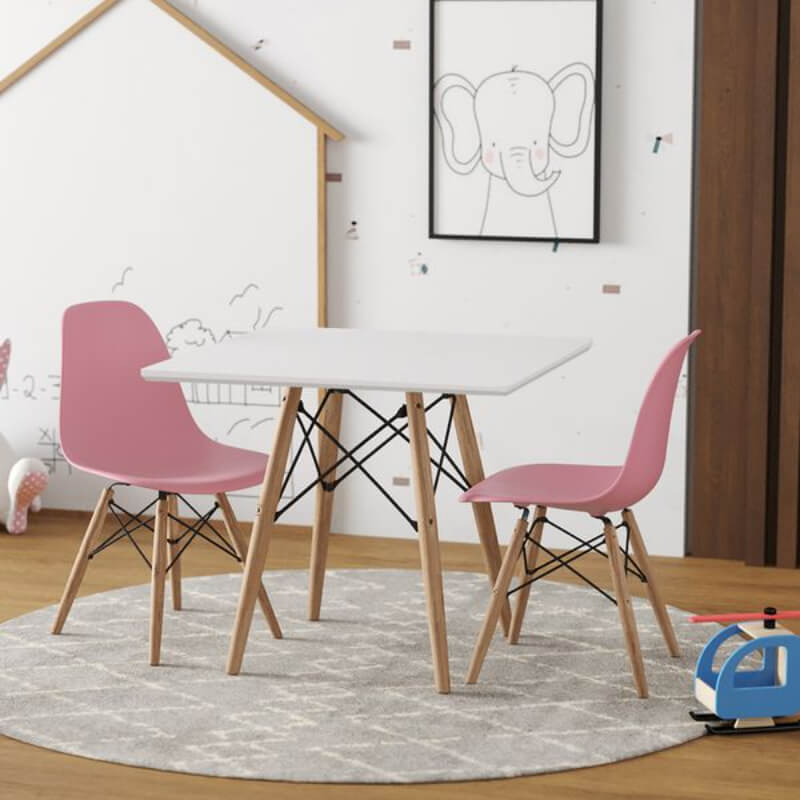 Mesa cuadrada + 2 sillas (Colores a elegir)