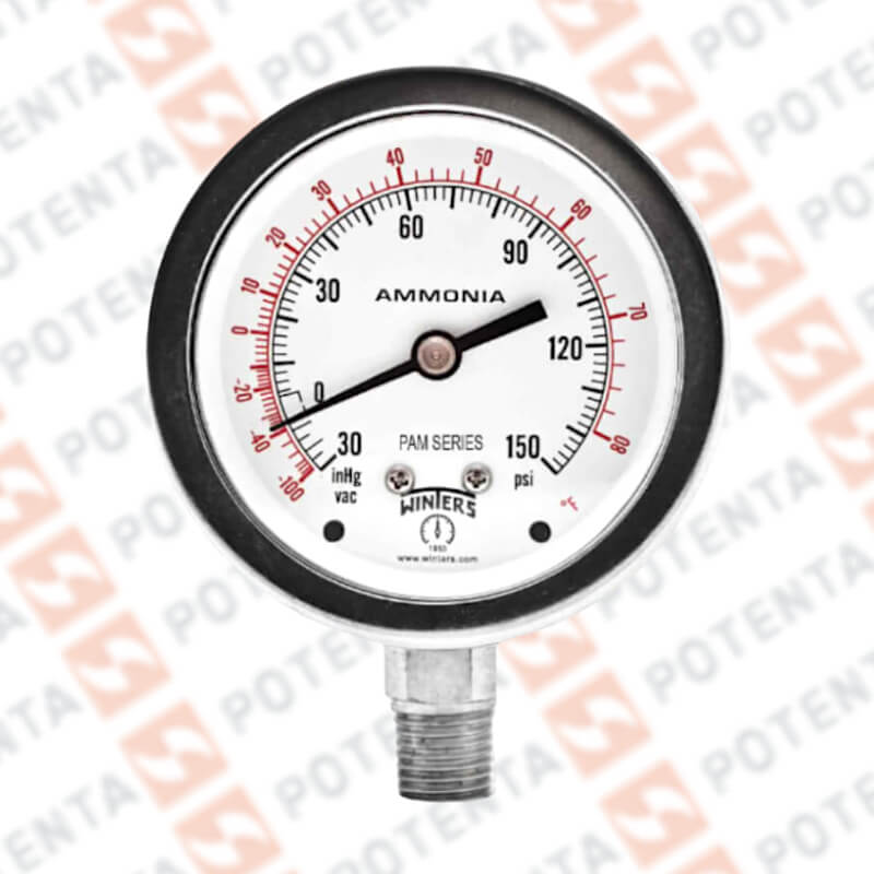 Manovacuómetro Dial 2,5plg, Conexión a proceso 1/4npt inf, Rango -30plg-Hg....0…300psi/ °F, Exactitud ±1,5%, Winters - Serie PAM