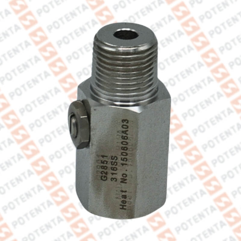 Amortiguador de presión, c/instrumento 1/2npt hembra, c/proceso 1/2npt macho, rango 0….6000 ajustable, cuerpo 316SS, Winters - Serie SAS