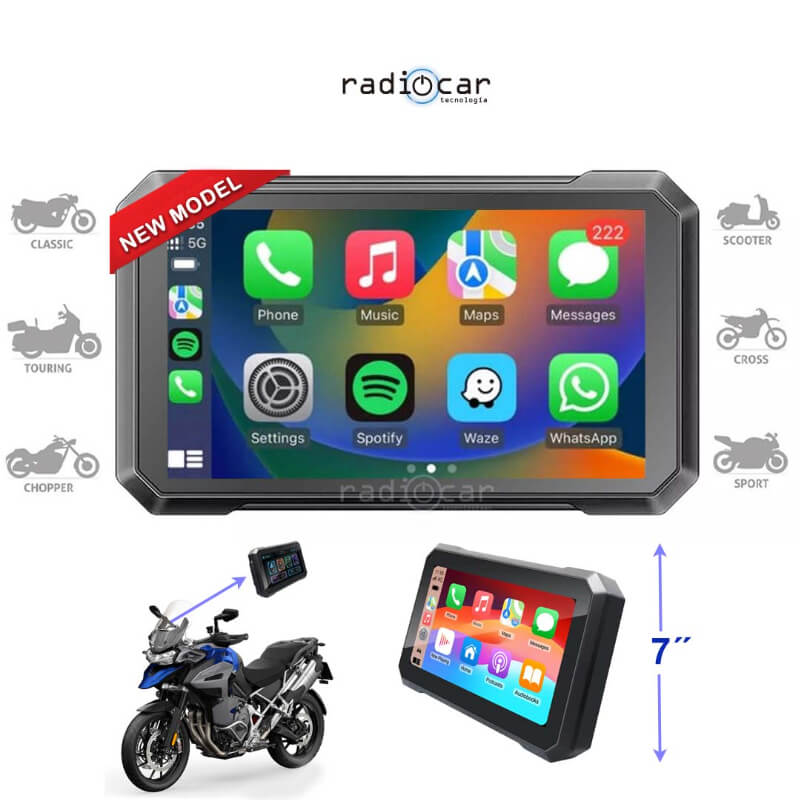 MotoPlay CarPlay y Android Auto NEW MODEL 7´´ para tu moto