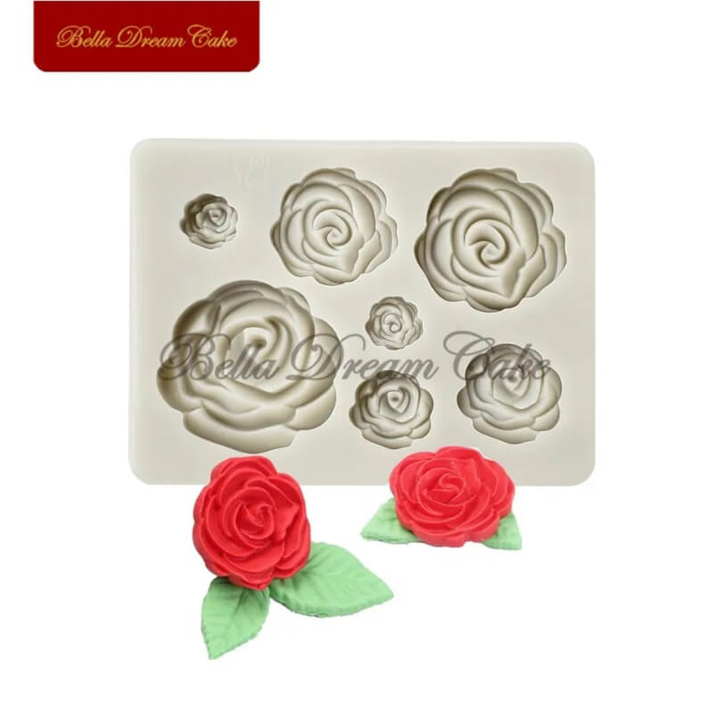 Molde de silicona con diseño ROSAS X7 para uso en Velas, Jabones, resina, chocolate, porcelana fría.