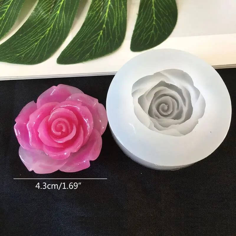 Molde de silicona con diseño ROSA para uso en Velas, Jabones, resina, chocolate, porcelana fría.