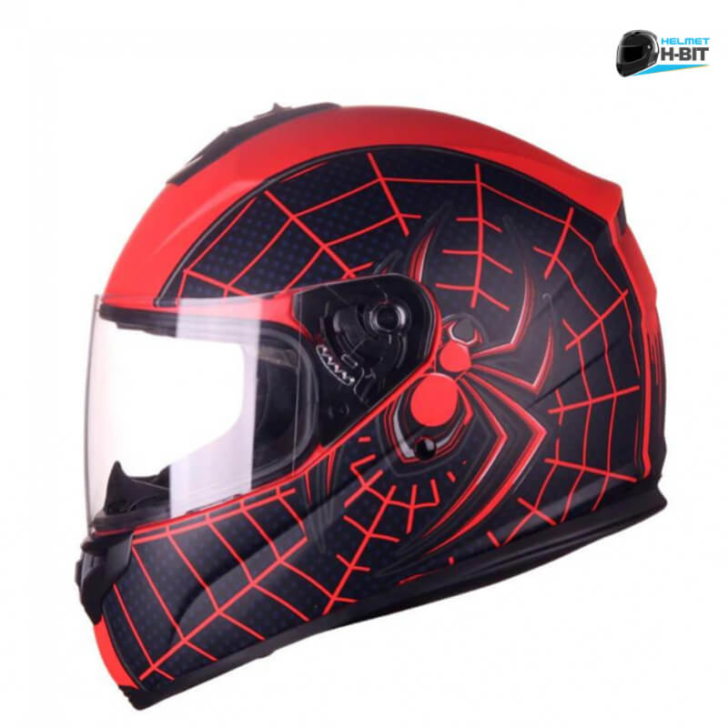 Helmets bit Casco Integral para Motocicleta Edicion Especial Spider Man Miles Morales Certificacion DOT Diseno Aerodinamico