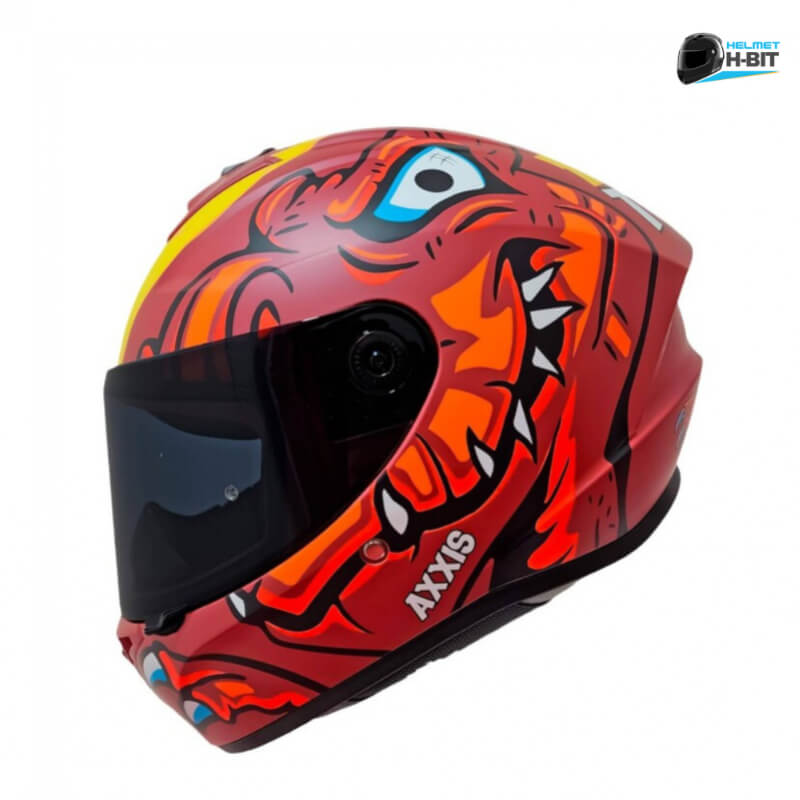 Casco Integral para Moto Axxis Draken Dinotoon C5 Naranja Mate - Tallas M y XL, Certificación ECE 22.06