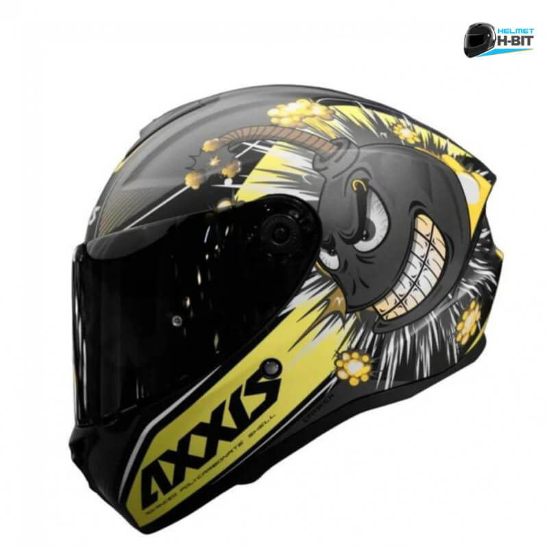 Casco Integral para Moto Axxis Draken Bombs Gris Mate - Talla L, Certificación DOT