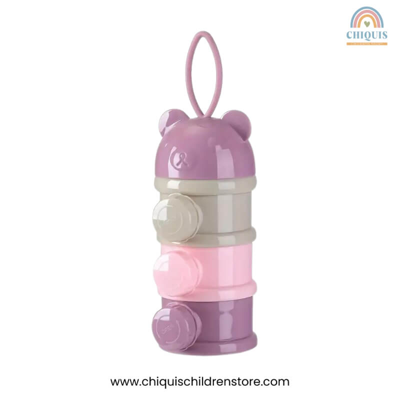 Dispensador de Fórmula en Polvo Osito Púrpura - 3 Compartimentos Herméticos, Libre de BPA | Chiquis Children Store