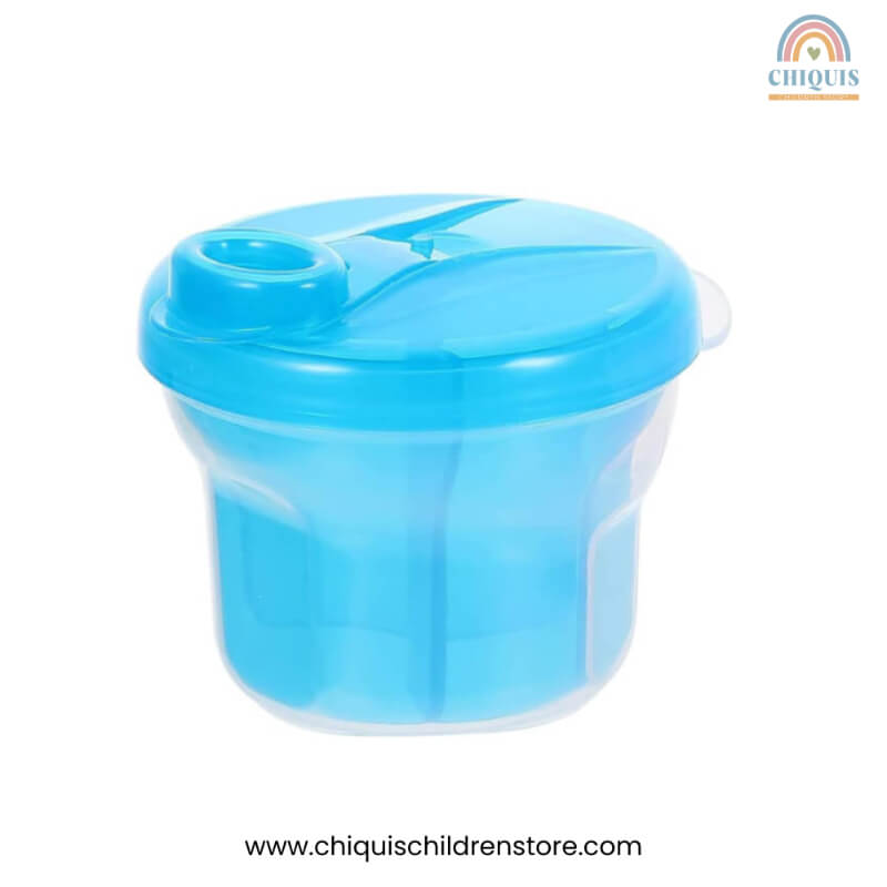 Dispensador de Fórmula en Polvo con 3 Compartimentos Color Azul - Hermético, Antiderrame, Portátil y Libre de BPA | Chiquis Children Store