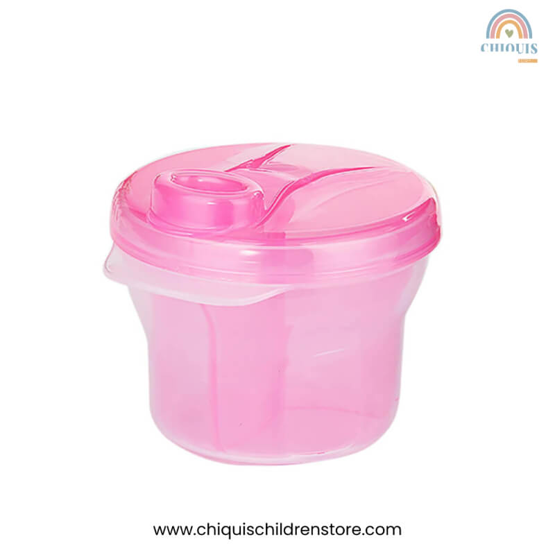 Dispensador de Fórmula en Polvo con 3 Compartimentos Color Rosa - Hermético, Antiderrame, Portátil y Libre de BPA | Chiquis Children Store