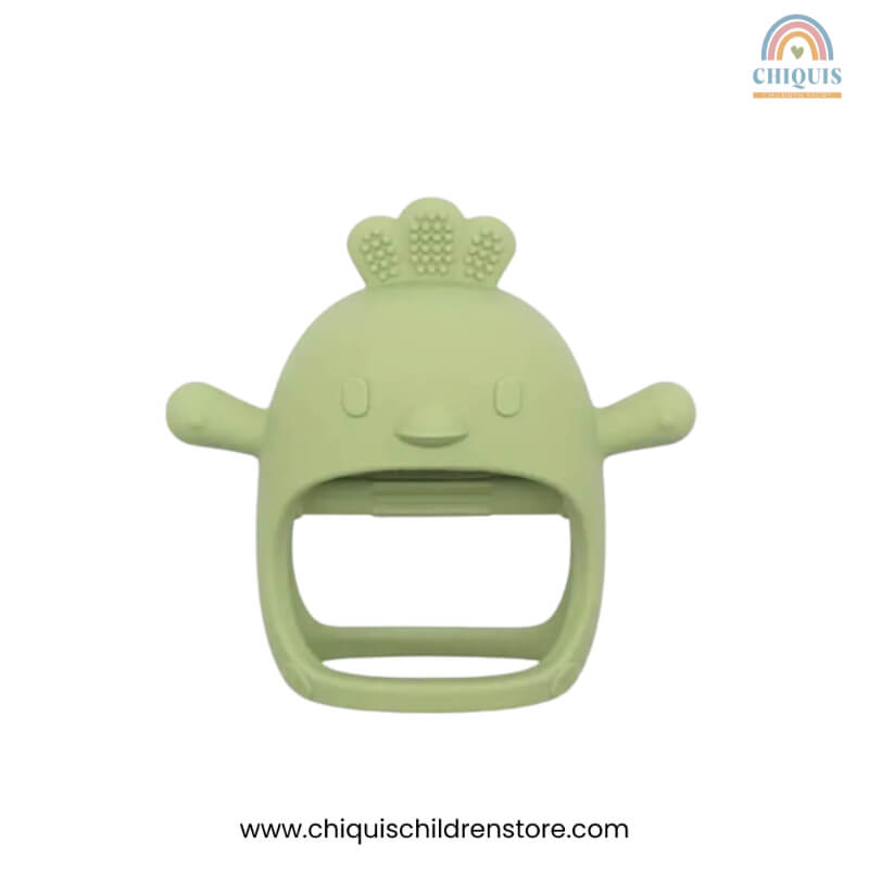 Mordedor de Silicona Verde en Forma de Pollito - Libre de BPA, Alivio del Dolor de Dentición | Chiquis Children Store