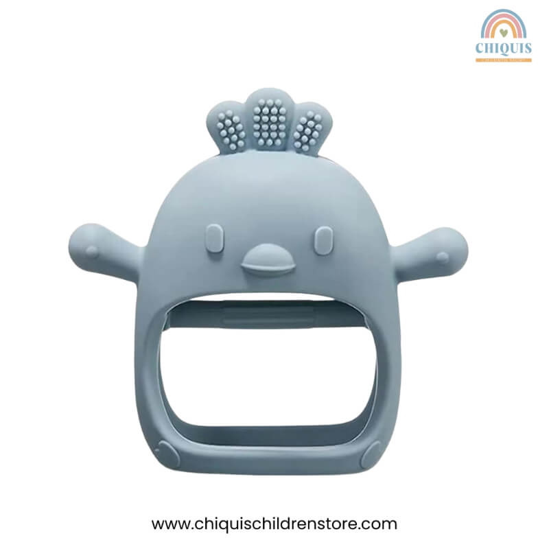 Mordedor de Silicona Azul en Forma de Pollito - Libre de BPA, Alivio del Dolor de Dentición | Chiquis Children Store