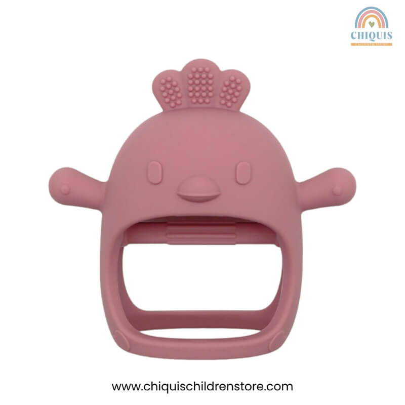 Mordedor de Silicona Rojo Oscuro en Forma de Pollito - Libre de BPA, Alivio del Dolor de Dentición | CHIQUIS CHILDREN STORE