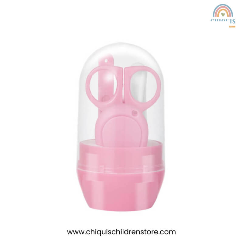 Set de Cuidado de Uñas para Bebés - Rosa, Herramientas de Manicura en Acero Inoxidable | Chiquis Children Store