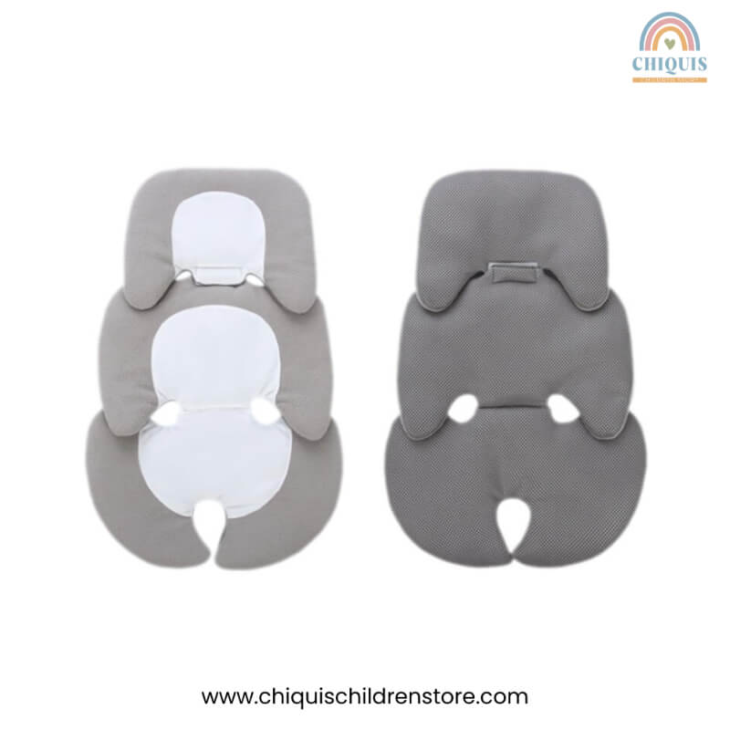 Asiento de Coche para Bebé - Gris y Blanco | Cojín de Seguridad y Confort Ergonómico | Chiquis Children Store