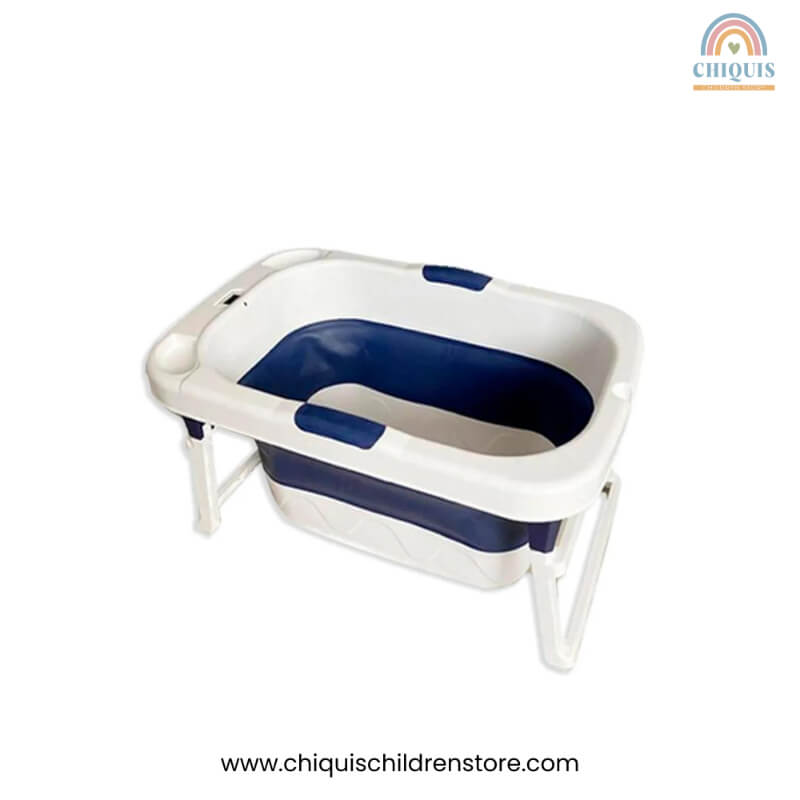 Bañera Jacuzzi Retráctil con Termómetro 1588 - Asiento Plegable, Tapón de Drenaje - Disponible en Azul o Rosado | Chiquis Children Store