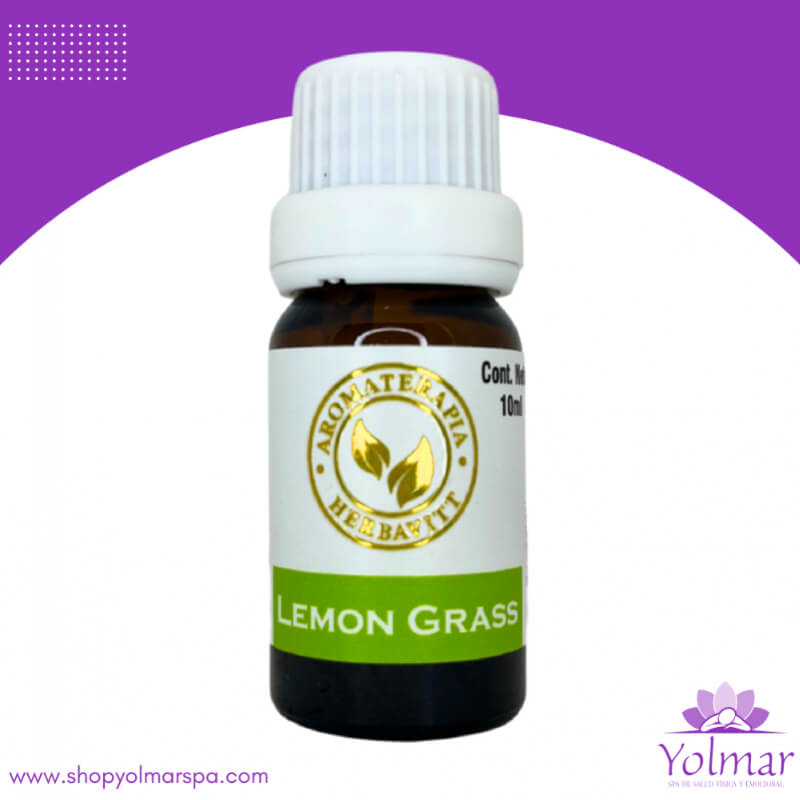 Aceite Esencial Puro de Lemongrass Comestible Herbavitt - Cymbopogon citratus - 10ml